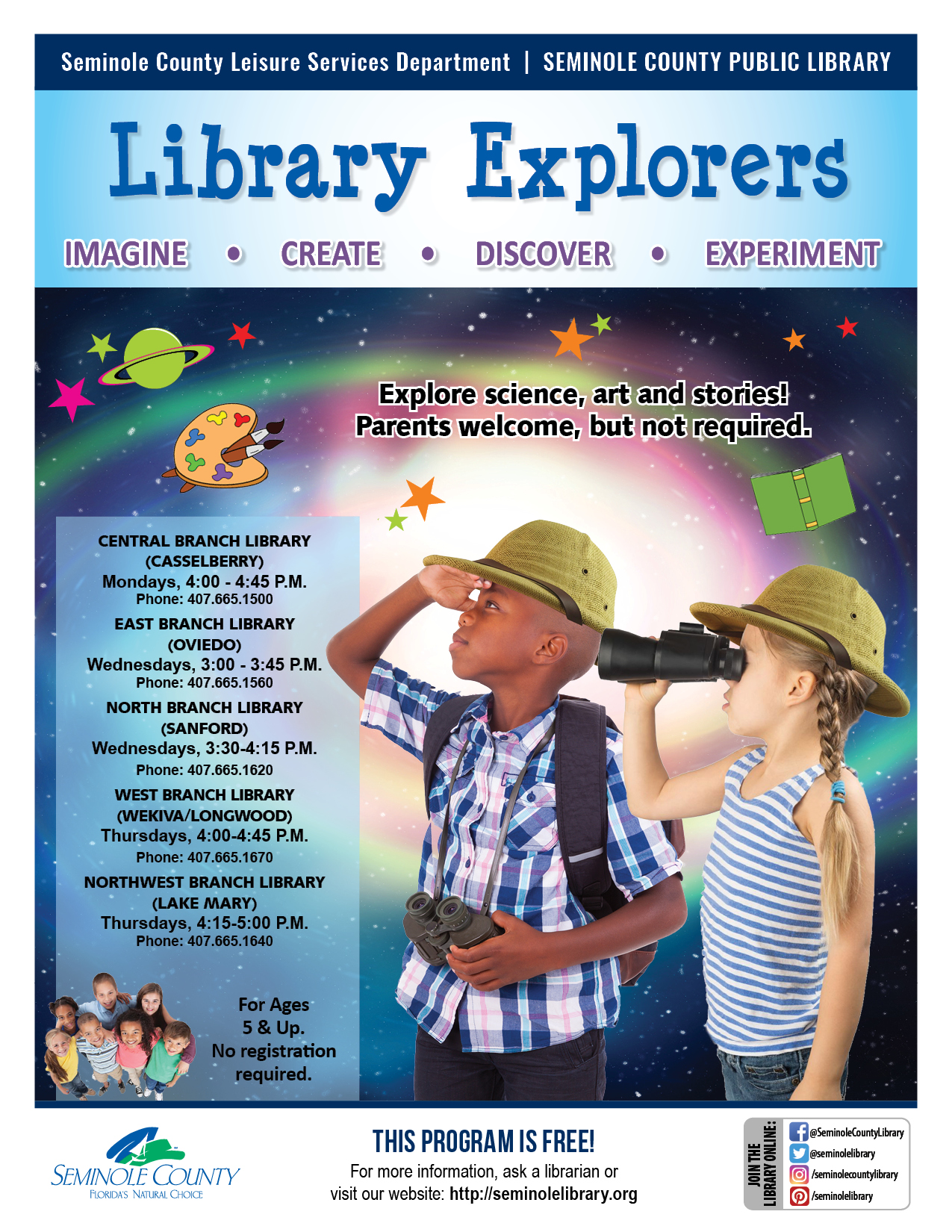 Library Explorers - Central | Seminole County Public Library